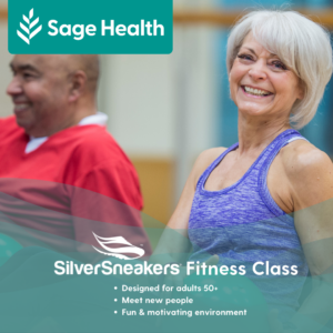 two older adults engaging in the silver sneakers excercise