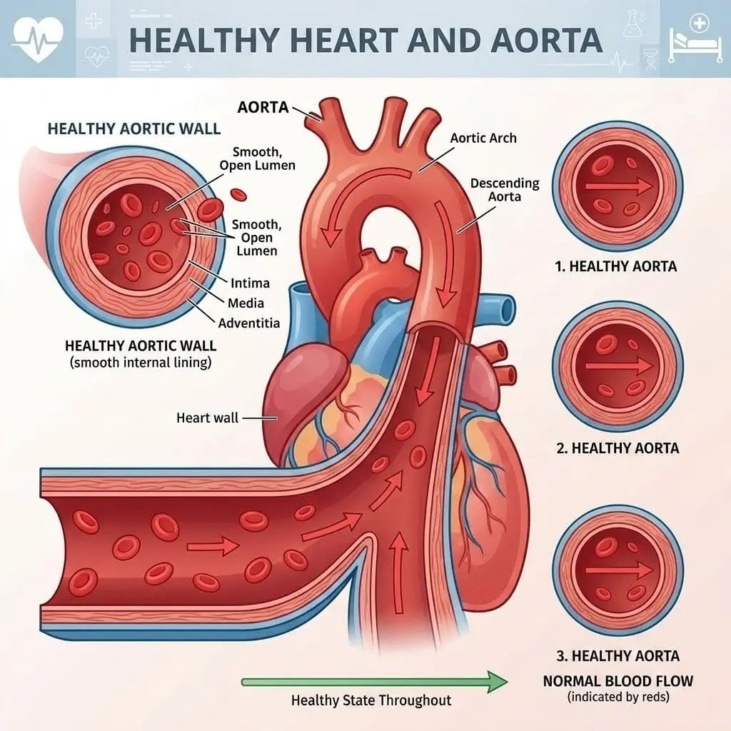Atherosclerosis of aorta with heart