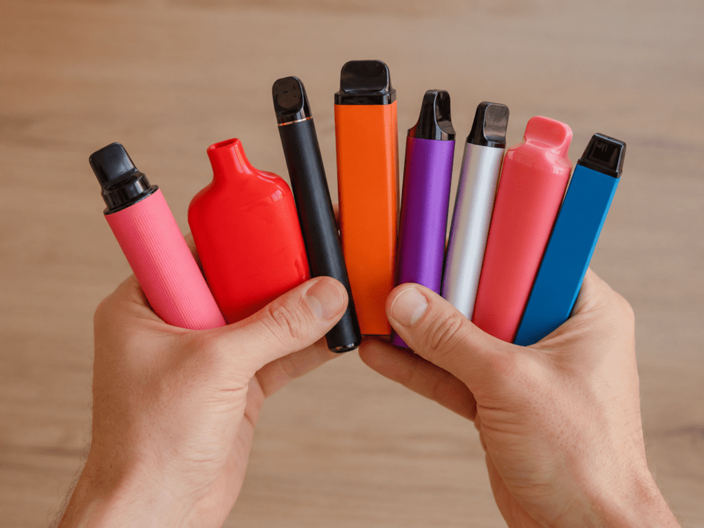 person holding vapes