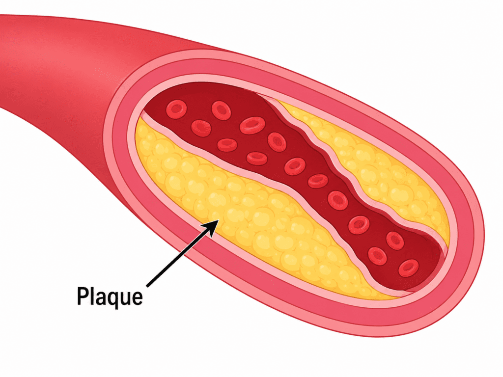 artery that has plaque due to smoking