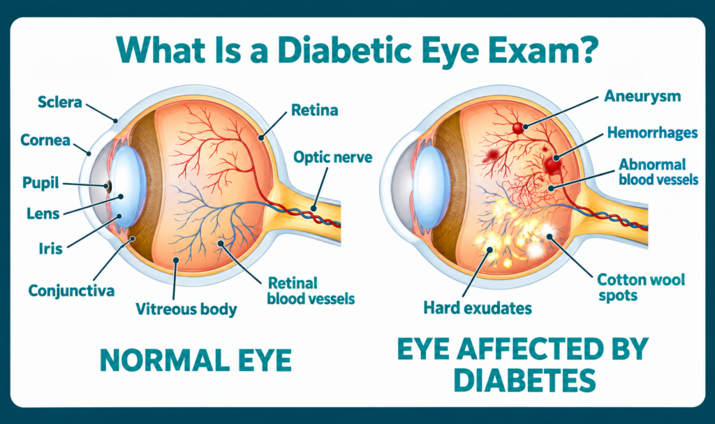 diagram of what is a diabetic eye
