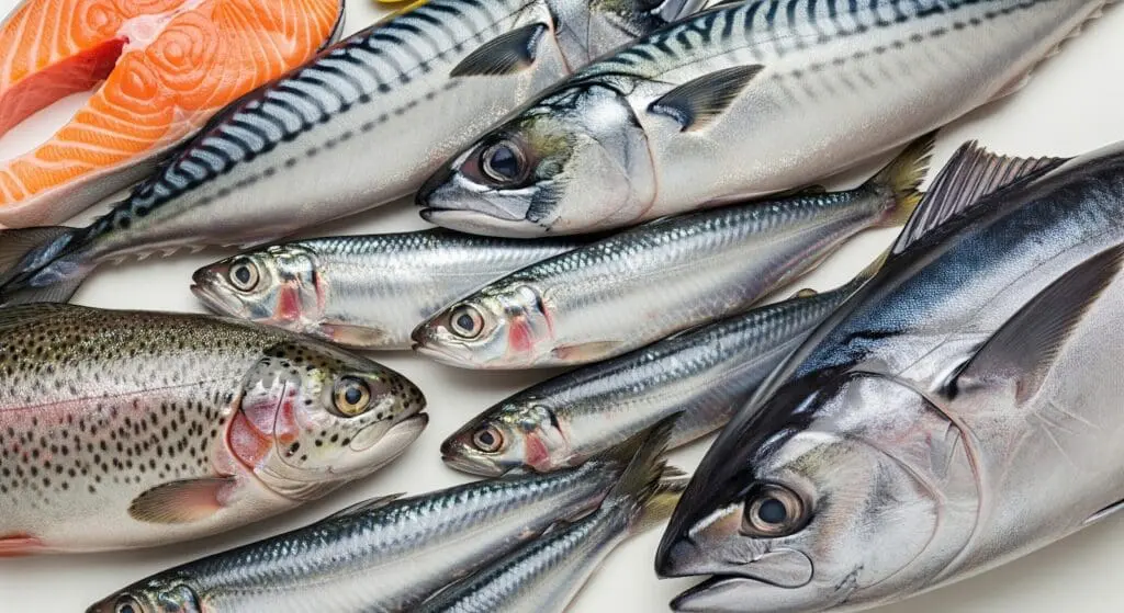 Salmon, mackerel, sardines, trout, albacore tuna