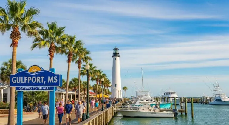 landscape of gulfport ms and lighthouse